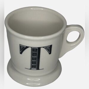 Anthropologie Initial T Shaving Mug Coffee Cup EUC